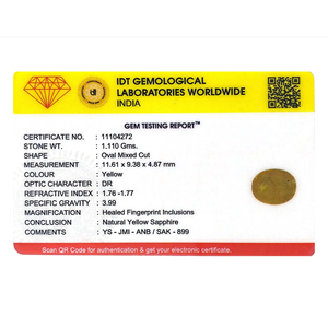 Handcrafted 5.55 Carat Yellow Sapphire Loose Gemstone-Oval Cut 10x12mm for Fine Jewelry - Product Image 4