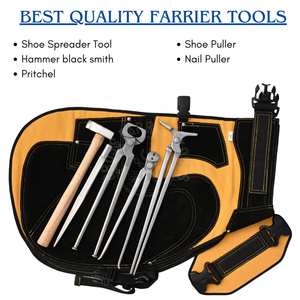 Kit d'outils de fermeur pour le fermeurage des sabots avec tablier de fermeur, extracteur de clous, écarteur de sabots, marteau, pince à sabots et extracteur de sabots - Product Image 2