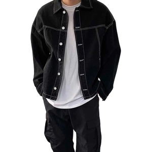 Chaqueta de Mezclilla Estilo Vintage para Hombre, Chaqueta de Mezclilla de Longitud Regular, Informal para Otoño - Product Image 3