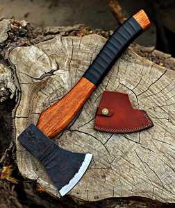 Hacha Vikinga Hecha a Mano de Acero con Alto Contenido de Carbono, Personalizada, con Funda de Cuero con Logotipo Personalizado, de Alta Calidad, 100% Superventas - Product Image 1