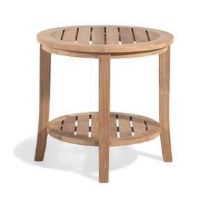 Modern <b>Garden</b> Side <b>Table</b> Solid Teak Wood Two Tier Slatted Shelf Outdoor Patio Furniture for Hotel Resort Villa Commercial - Product Image 2