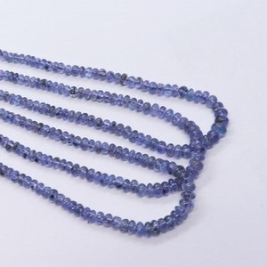 Perles rondes lisses en Tanzanite naturelle 2,5-4 mm, perles de pierre précieuse Tanzanite, brin de 15 pouces, perles rondes simples pour la création de bijoux - Product Image 2