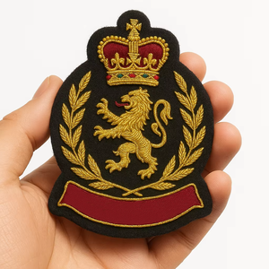Customizable Eco-Friendly Luxury Designer Blazers Streetwear Bullion Hand Embroidered Gold Wire Badges Custom Design <b>Safety</b> <b>Pin</b> - Product Image 2