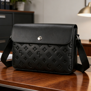 Designer Men's Black Crossbody Bag Fashionable Trendy PU Material Waterproof High Quality Men's Chest Bag Support Custom Logo - Product Image 1