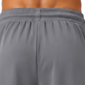 Shorts de basketball gris et blancs pour hommes, logo personnalisé, entraînement athlétique, sport, maille respirante, séchage rapide, performance athlétique - Product Image 6