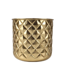 Jardinière de taille moyenne en argent côtelé, décoration durable pour la maison et le jardin, pot de sol pour salon - Product Image 4