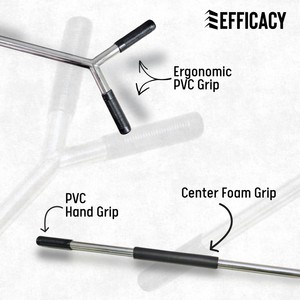 Palo de Adiestramiento para Perros de Acero Inoxidable de 3 pies con Empuñadura y Fundas de PVC - Product Image 4