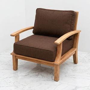 Teak Wood Living Room <b>Sofa</b> Set Solid Timber Vertical Slatted Back Upholstered Couch Lounge <b>Suite</b> for Villa Home Interiors - Product Image 3