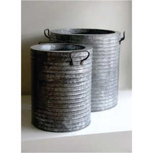 Maceta de Metal Galvanizado Personalizada de Fábrica, Maceta Grande de Hierro para Exteriores, Cubo para Flores Vintage, Macetas y Jardineras Decorativas para Jardín - Product Image 5
