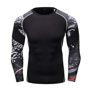 Chemises de compression pour hommes OEM de qualité supérieure, imprimées par sublimation, en polyester, pour la gym, le fitness, le surf et la plongée - Product Image 3