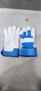 Gants de gréeur canadiens de haute qualité en cuir de vachette fendu et tissu de coton Gants de travail de sécurité industrielle pour la protection des mains - Product Image 6