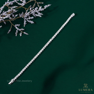 Bracelet tennis de luxe en émeraudes et moissanite taille ronde, certifié IGI, disponible en or 9K, 10K, 14K, 18K, bracelet en diamant pour femme - Product Image 3