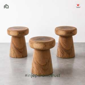 Wholesale Naturale Solid Teak Wood Handmade Eco-Friendly Modern Accent <b>Stool</b> Luxury Side <b>Table</b> Living Room Hotel Villa Home - Product Image 5