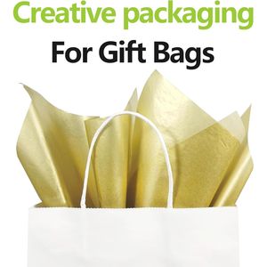 Set di 100 Fogli di Carta Velina Metallizzata Oro 35x50 cm per Decorazioni Natalizie e Anniversari; per Confezioni Regalo Festive - Product Image 3