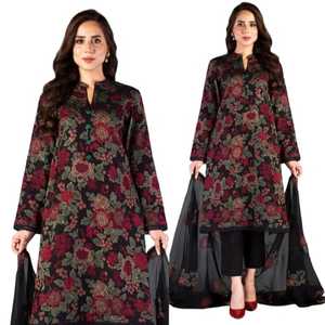 Shalwar Kameez de Chifón Estampado de Alta Calidad para Mujer, 3 Piezas, Varios Colores y Tallas para Fiestas, Precio Bajo - Product Image 1