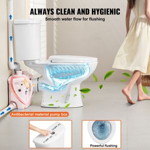 Potente sistema di pompa maceratrice da 800W per WC moderni con scarico doppio flusso, scarico posteriore stile francese per seminterrato - Product Image 5