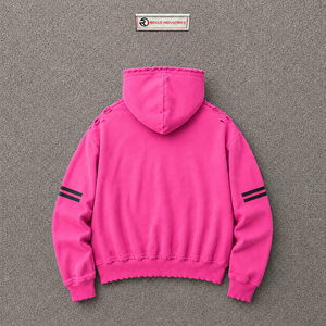 Sudadera con Capucha Extra Grande Rosa Personalizada para Hombre, Algodón French Terry Lavado, Estilo Otoñal, Favorita para el Día a Día, Esencial para el Invierno, Funcional - Product Image 6