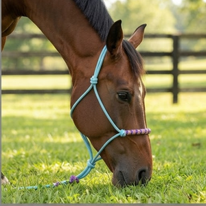 Cuerda de Turquesa Trenzada para Brida de Caballo |   Correa de Nylon Resistente para Entrenamiento de Ganado, Equipo Ecuestre Suave y Práctico - Product Image 2