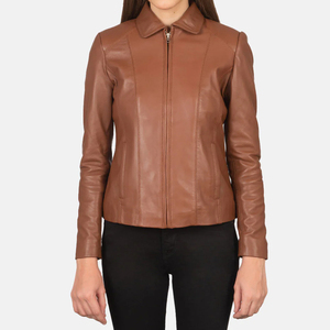 Chaqueta de Cuero Premium para Mujer, Informal, de Invierno, a la Moda, de Color Sólido, Prenda Exterior Suave, Cálida, Resistente al Viento y Transpirable, Chaqueta para Dama C - Product Image 1