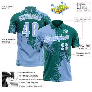 Polo de haute qualité pour équipe, personnalisation d'illustrations, col côtelé, manches courtes, nom et numéro individuels, polyester, fabricant exportateur - Product Image 3