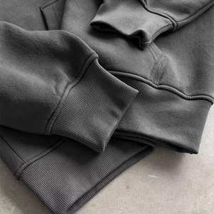 Sweat-shirt à capuche pour homme, coupe classique, couleur unie, avec poche, style décontracté, pour l'automne, 100% coton, tissu en molleton français tricoté - Product Image 3