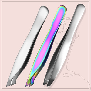 Pinzas Profesionales para Cejas con Punta Inclinada, Pinzas de Precisión con Punta Fina Angulada para Dar Forma a las Cejas y Eliminar el Vello Facial - Product Image 3