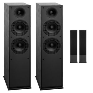 "2-Way Floor <b>Standing</b> Tower <b>Speakers</b> with 1 Tweeter & Dual 6.5 Woofers 400W Peak Power 65Hz-20kHz 100W Output App & Aux Support" - Product Image 1
