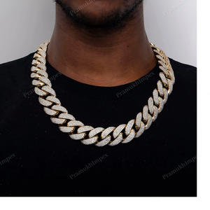 Chaîne cubaine élégante pour homme, 25 mm, 24 pouces, en argent sterling 925 plaqué or jaune, avec fermoir extensible, style Hip Hop, épaisse, Miami, de luxe - Product Image 3