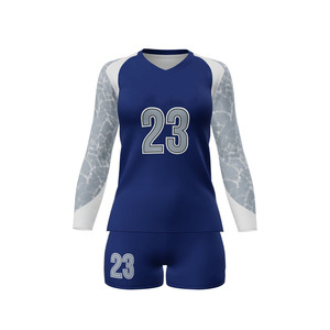 Custom Women Long Sleeve <b>Volleyball</b> Jersey <b>Set</b> Quick Dry Breathable Sublimation Team Uniform OEM ODM Wholesale Supplier - Product Image 1
