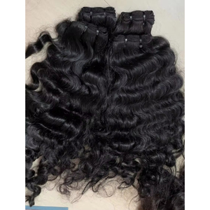 Vente en gros de fermeture de cheveux de temple indiens vierges texture droite Remy brute usine de cheveux brésiliens expédiée en Inde du Sud à bas prix - Product Image 2