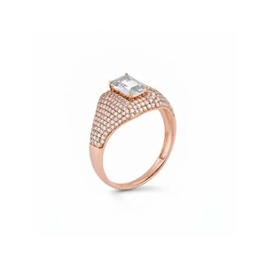 Rose <b>Gold</b> <b>Cocktail</b> <b>Ring</b> With Asscher Cut Diamond Pyramid Luxury Women Engagement <b>Ring</b> - Product Image 3