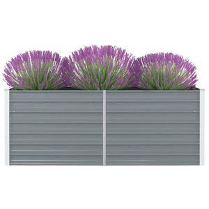 Bac à légumes surélevé en acier galvanisé gris 63 x 31,5 x 17,7 po – Équipement de jardin durable - Product Image 1