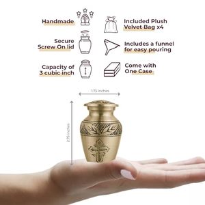 Classic Aluminum <b>Keepsake</b> <b>Memorial</b> Cremation Urn Ash Holder Crafted With Elegant Surface Texture And Stylish Appeal - Product Image 5