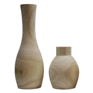 MULTI CRAFT Natural Wooden Handmade Lightweight Classic Customizable Durable Vase <b>Desktop</b> Solid <b>Wood</b> Flower Ornaments - Product Image 3