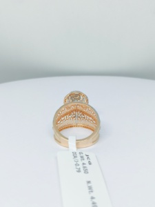 Elegantes anillos de diamantes de cóctel de oro rosa para mujer Diseño elegante de moda - Product Image 4