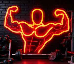 Enseigne néon LED personnalisée pour salle de sport, éclairage mural fitness, musculation, studio de yoga, étanche IP65, durée de vie 10 ans, commande manuelle pour mur - Product Image 2