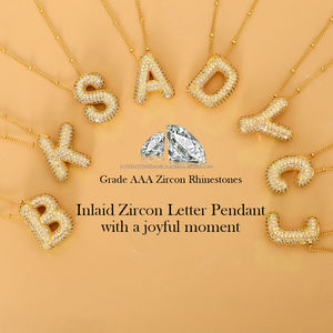 Personalized A-Z <b>Initial</b> Pendant Necklace Iced Out moissanite Letter Jewelry Gold Color <b>Chain</b> Custom Alphabet Necklace - Product Image 3