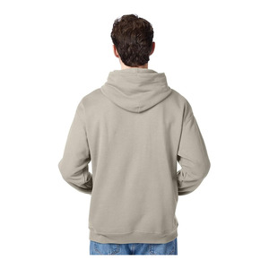 Sweat-shirt à capuche uni bordeaux décontracté pour homme avec poche avant - Product Image 2