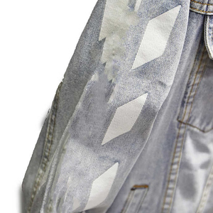 Men's Light Blue Denim Jacket Regular Fit Full Sleeve Turn-<b>down</b> Collar Washed Casual Style with Pockets - Product Image 3