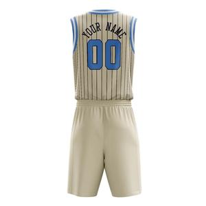 Conjunto de Uniforme de Baloncesto Personalizado con Rayas, Camiseta sin Mangas con Cuello en V para Hombre, Poliéster de Secado Rápido, Logotipo en la Espalda 00, Verano - Product Image 4