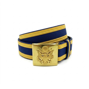 Ceinture Cérémonielle OEM Faite à la Main en Cuir Véritable avec Tresse Métallique Dorée et Boucle Ajustable Dorée - Product Image 4