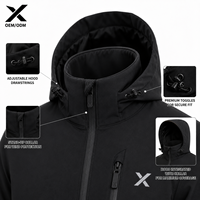 Veste softshell à capuche pour homme X Sports City |   Veste coupe-vent respirante unie et résistante à l'eau pour activités sportives en extérieur