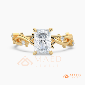 แหวนเพชรโมอิสซาไนต์เคลือบทอง 18K แหวนหมั้นโมอิสซาไนต์สำหรับผู้หญิง เครื่องประดับหรูหรา สหรัฐอเมริกา - Product Image 5