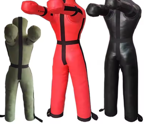 Red PU Leather Boxing <b>Dummy</b> With Zipper Closure Durable Training Target For Adult Martial Arts Practice - Product Image 2