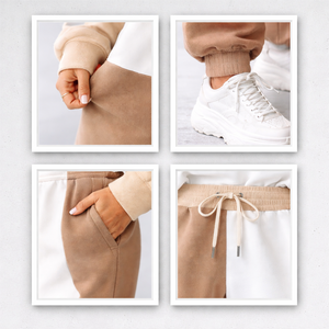 EHRI OEM ขายส่ง เสื้อฮู้ดดี้โอเวอร์ไซส์พรีเมียม 100% ผ้าฝ้าย สำหรับทุกเพศ  ชุดเสื้อฮู้ดดี้ประดับเลื่อม ดีไซน์บล็อกสี ระบายอากาศได้ดี เป็นมิตรกับสิ่งแวดล้อม - Product Image 3