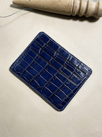 Dompet kartu bisnis kulit buaya, dompet kulit buaya asli, ramping, tempat kartu kredit, gaya tas Logo, dompet kulit asli minimalis, buatan tangan