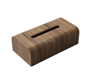 Caja de pañuelos de madera estilo rústico con panel inferior, procedente de la India. - Product Image 4