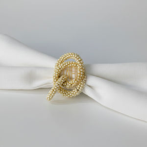 Anneaux de serviette en perles de verre faits à la main, design unique, entièrement personnalisables, ensemble d'anneaux de serviette en perles avec plusieurs brins - Product Image 1