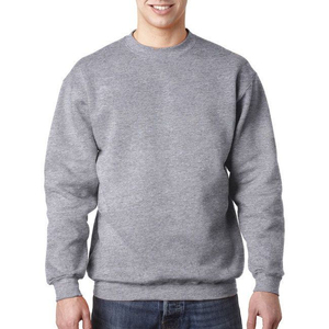 Sudadera de Cuello Redondo Gris para Hombre, Color Sólido, Informal, de Punto, de Algodón, Corte Regular, para Otoño - Product Image 1