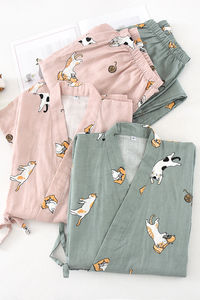 Conjunto de Pijama de Satén para Mujer con Cuello Camisero, Estampado Térmico, Sin Mangas, Cintura Elástica, Nuevo - Product Image 6